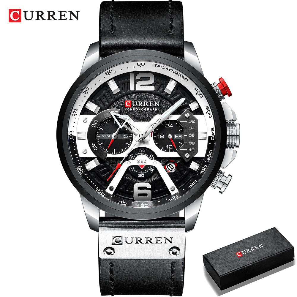 CURREN Men's Chronograph Watch – Luxury Style | Stainless Steel | Gift Box Included | 5 Color Options