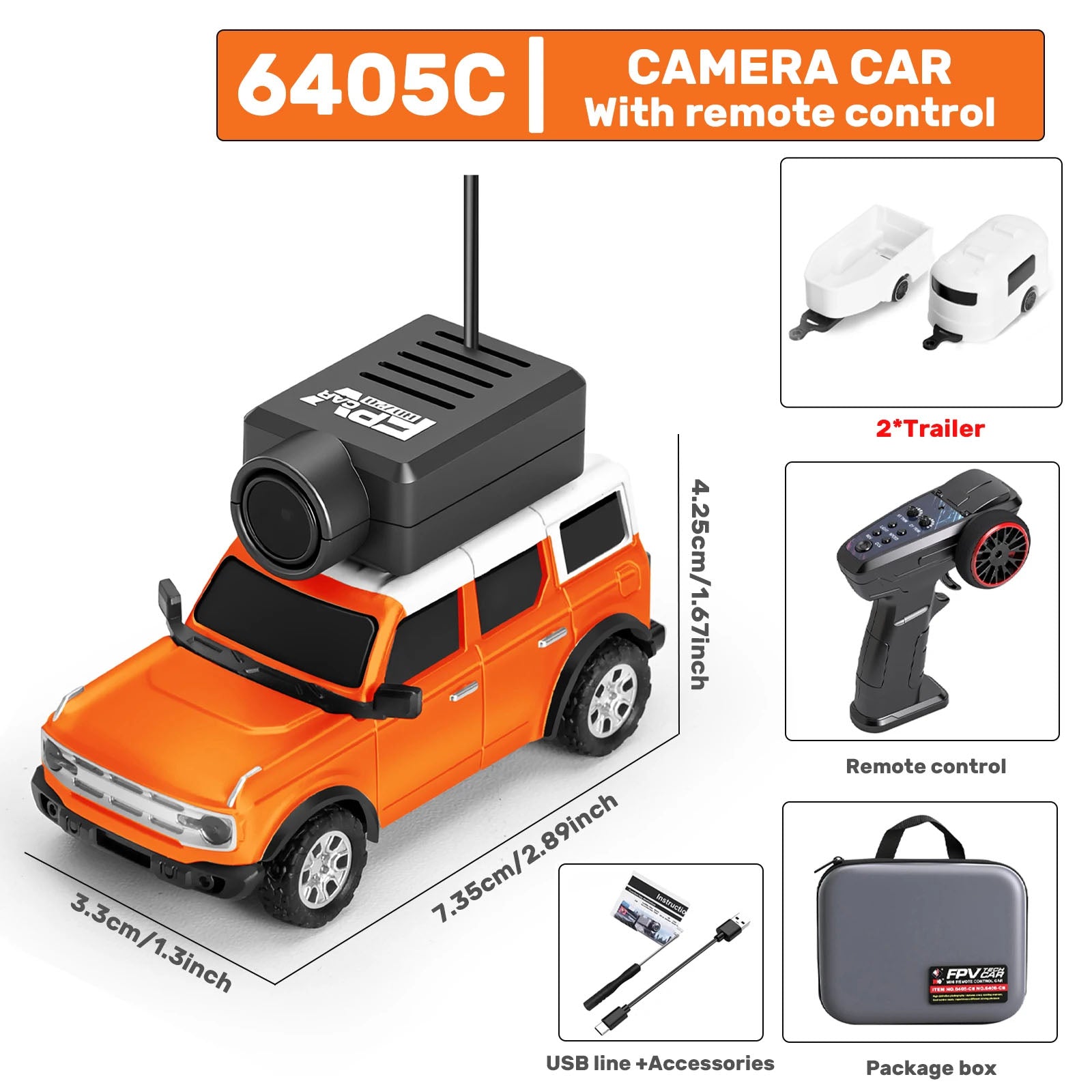 Mini RC Car with FPV Camera – 1:64 Scale, 720P WiFi, 3 Speed Modes, 4 Colors
