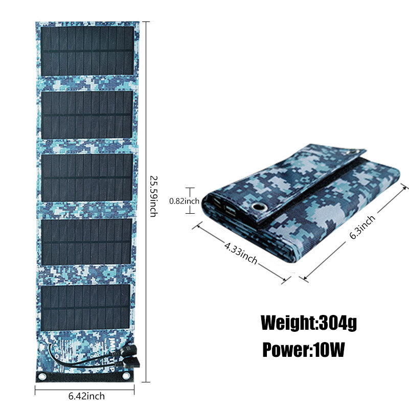 Foldable Portable Solar Panel – 10W, Dual USB | Waterproof | For Phones & Power Banks | Camping & Travel