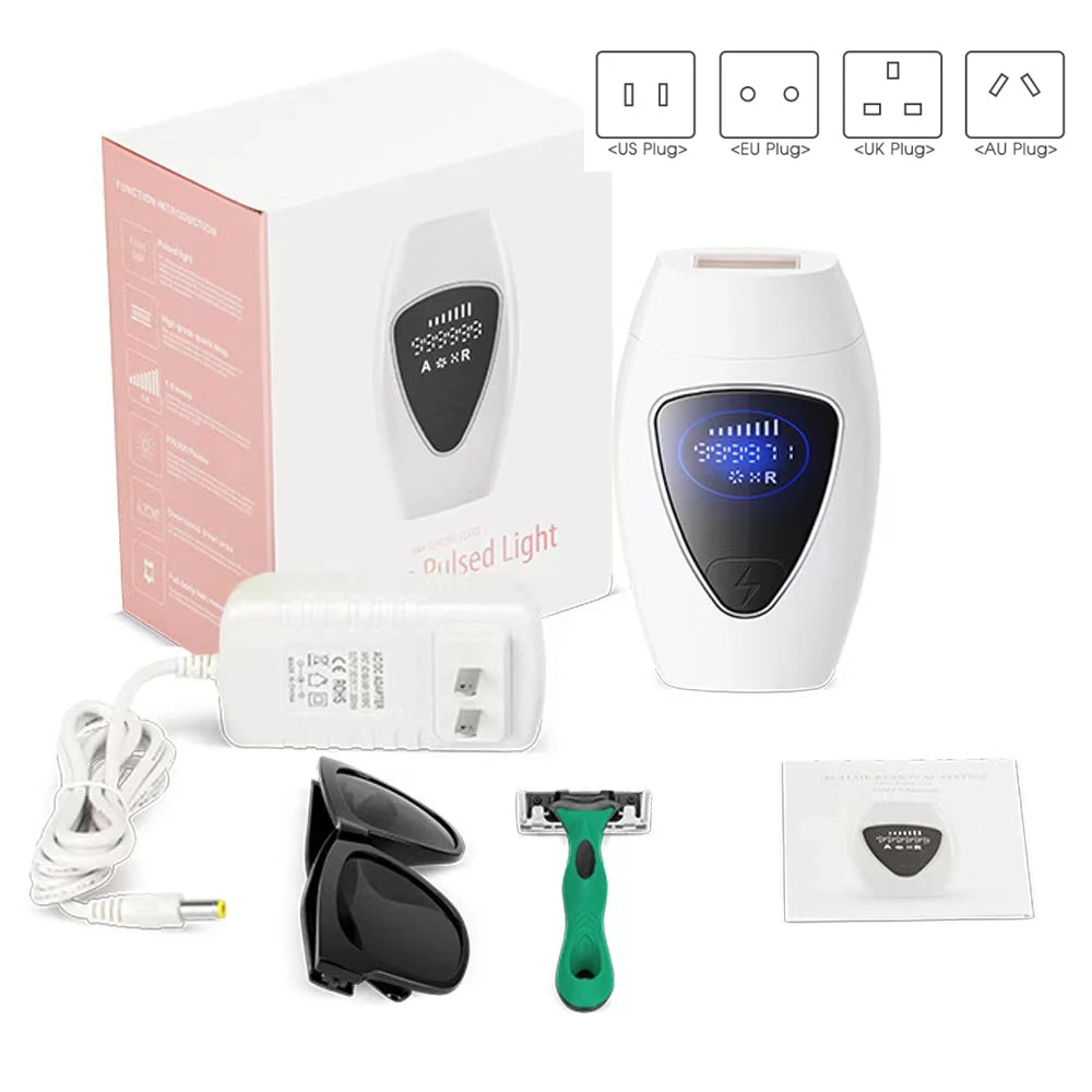 IPL Hair Removal Device – 500,000 Flashes | 5 Energy Levels | Painless Laser Epilator | Face & Body | Gift Box
