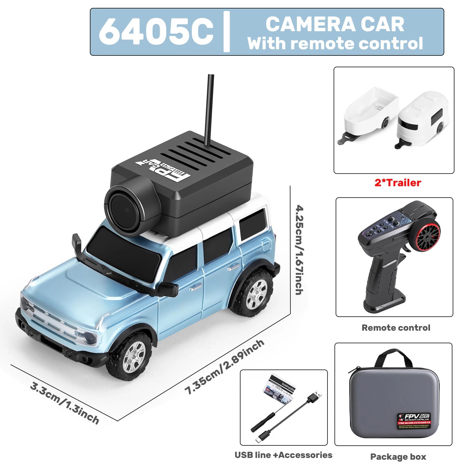Mini RC Car with FPV Camera – 1:64 Scale, 720P WiFi, 3 Speed Modes, 4 Colors