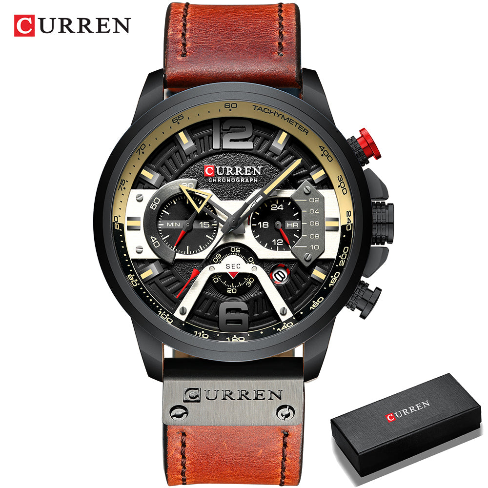 CURREN Men's Chronograph Watch – Luxury Style | Stainless Steel | Gift Box Included | 5 Color Options
