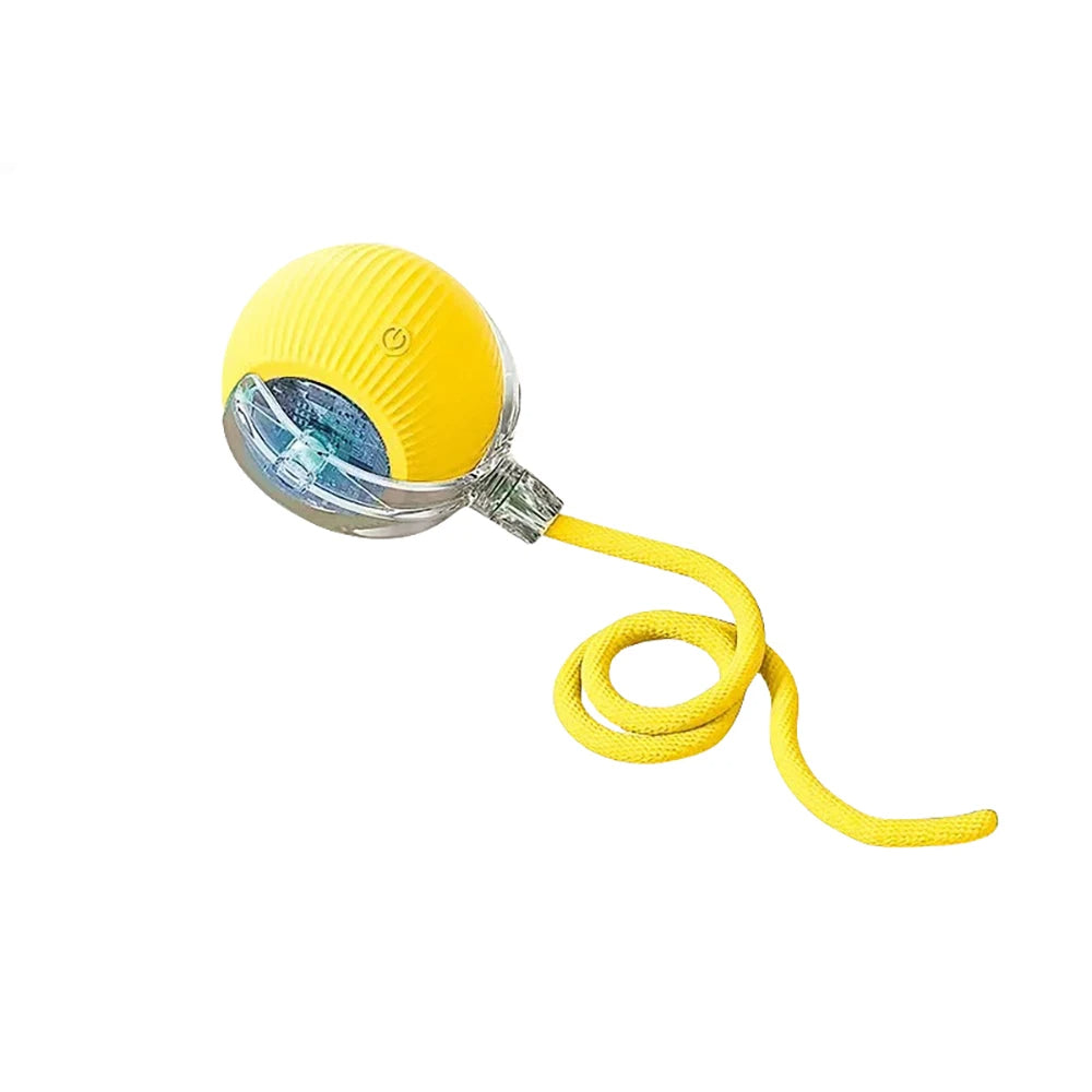 Automatic Rolling Ball Cat Toy with Glowing Tail – USB Rechargeable Interactive Pet Toy