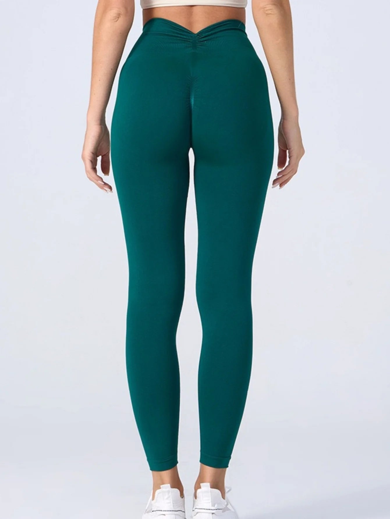 Women's High Waist Seamless Leggings – Butt Lifting Yoga Pants with V-Fold Back | S-L