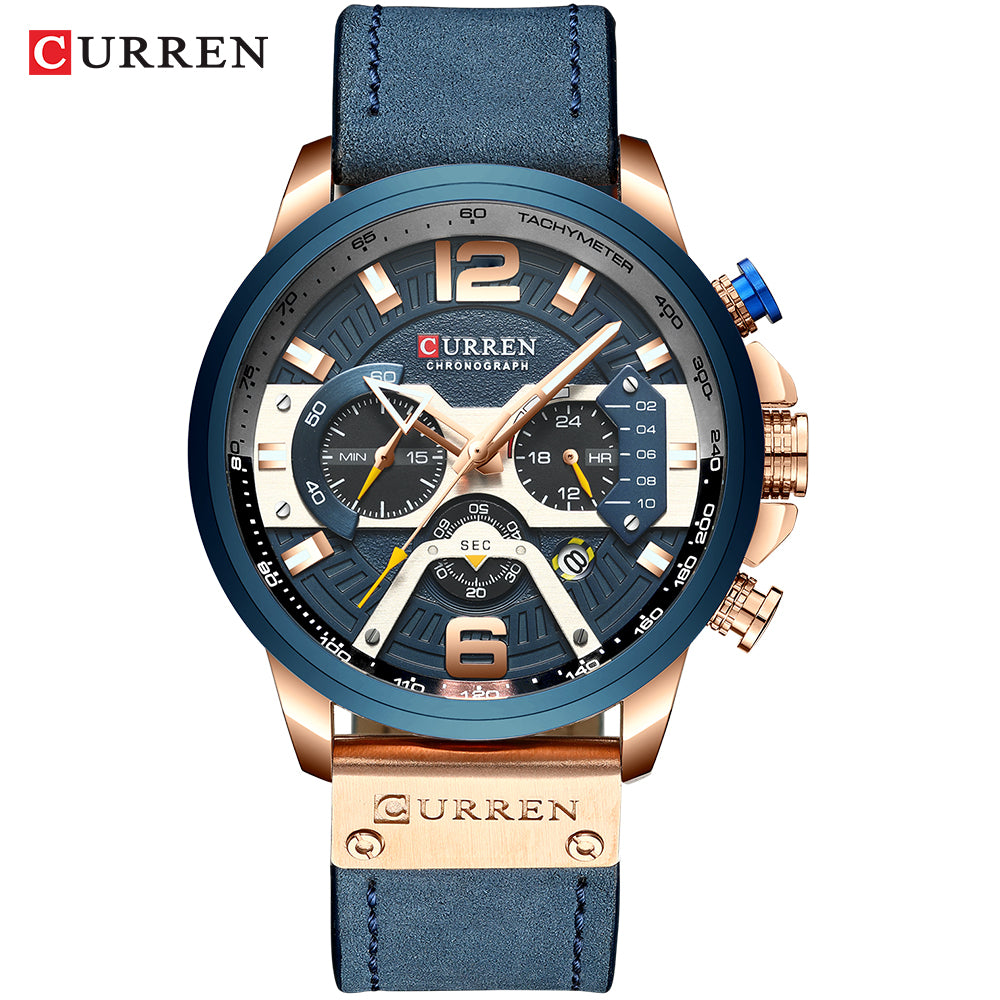 CURREN Men's Chronograph Watch – Luxury Style | Stainless Steel | Gift Box Included | 5 Color Options
