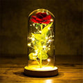 Enchanted Galaxy Rose LED Lamp – Iridescent Glow | Fairy Lights | Wooden Base | Perfect Gift for Her