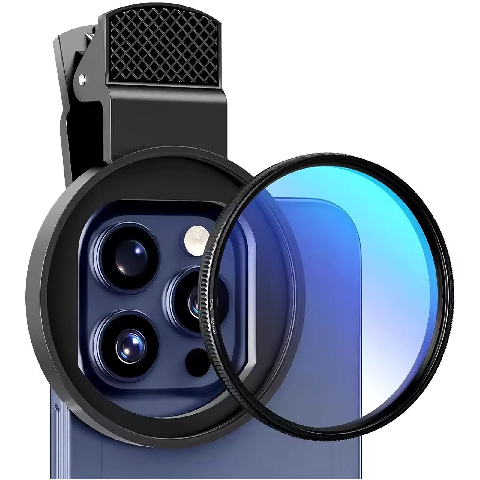 52mm Clip-On CPL Phone Camera Lens Filter – Anti-Glare Polarizing Lens for Smartphones