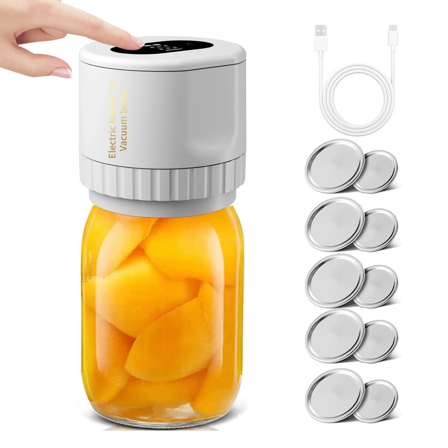 Electric Mason Jar Vacuum Sealer Kit | Wide & Regular Mouth