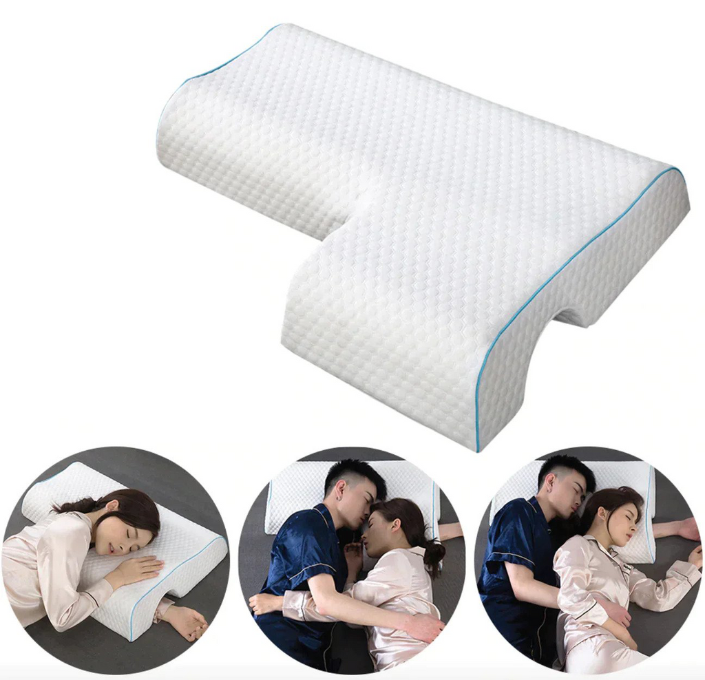 Couples Memory Foam Pillow | Arched Side Sleeper Cuddle Pillow
