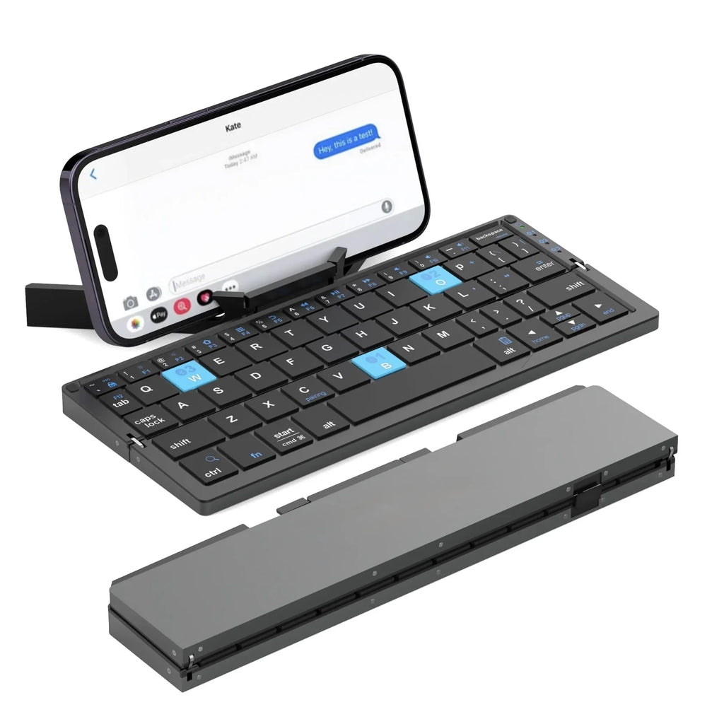 Foldable Bluetooth Keyboard – Aluminum Wireless Keyboard for Phone, Tablet & Laptop