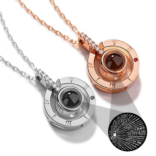 "I Love You" in 100 Languages Necklace – Nano Projection Pendant