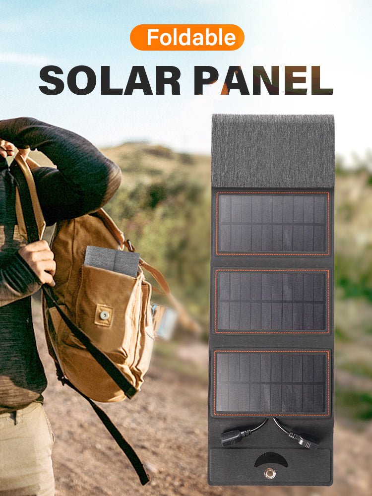 Foldable Portable Solar Panel – 10W, Dual USB | Waterproof | For Phones & Power Banks | Camping & Travel