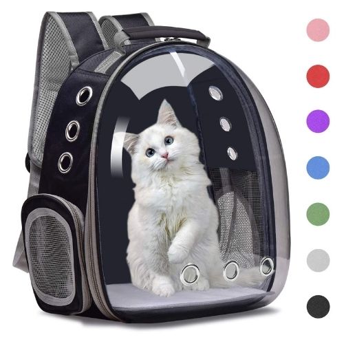 Transparent Capsule Cat Carrier Backpack – Breathable, Durable & Stylish | 8 Colors | Travel Pet Bag