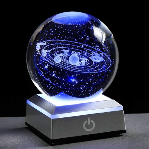 3D Galaxy Crystal Ball – Solar System Decor