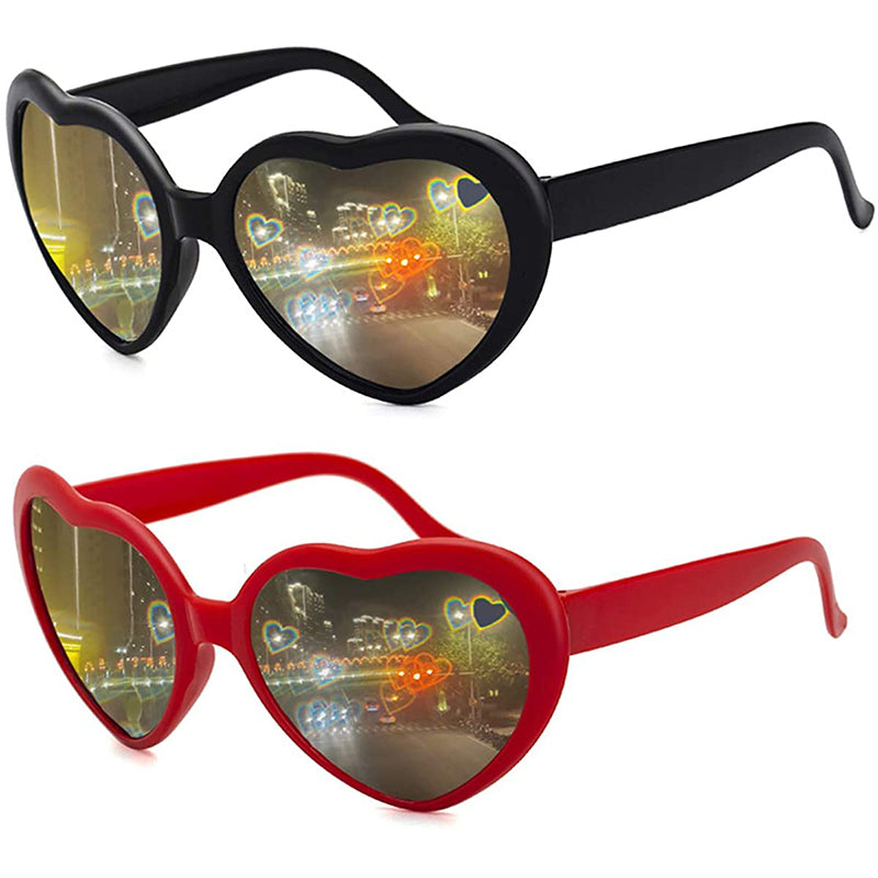 Heart-Shaped Diffraction Glasses | Festival & Fireworks Glasses
