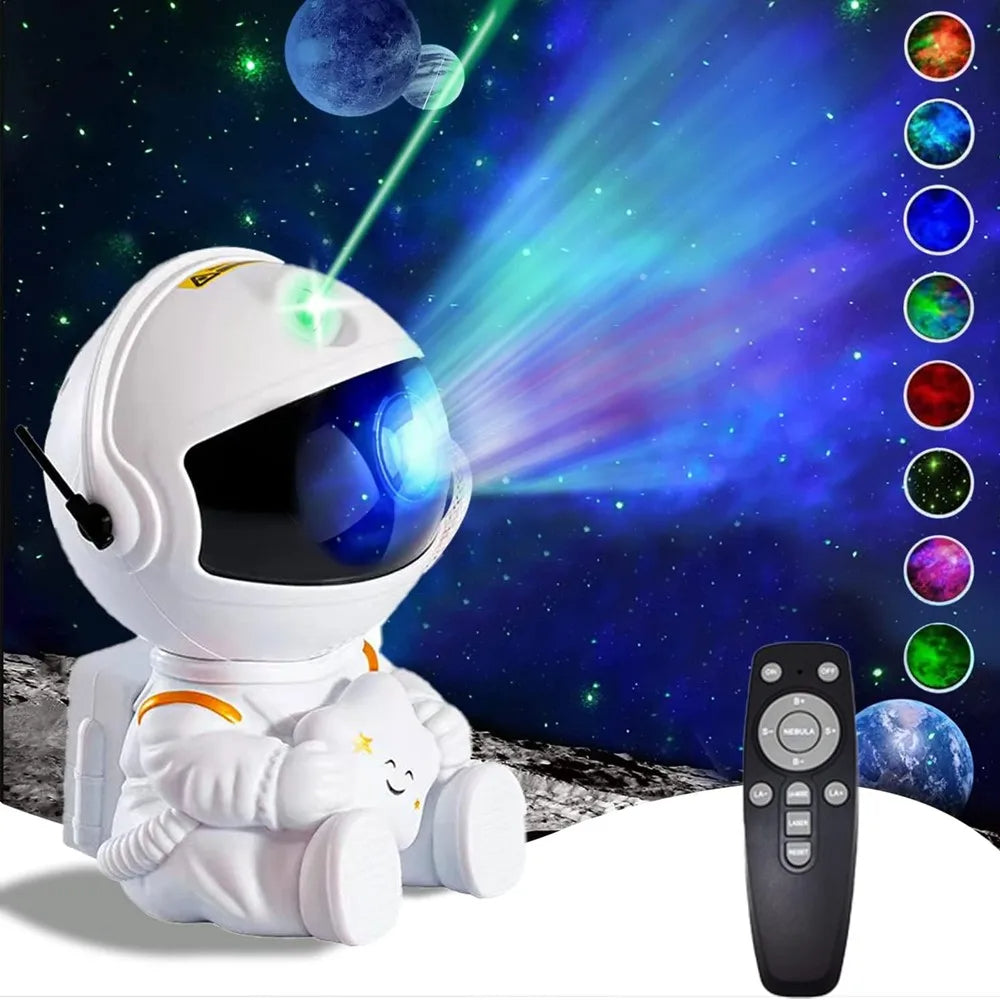 Astronaut Star Projector Galaxy Night Light – LED Nebula Lamp | Kids Bedroom Decor | Gift | 4 Colors