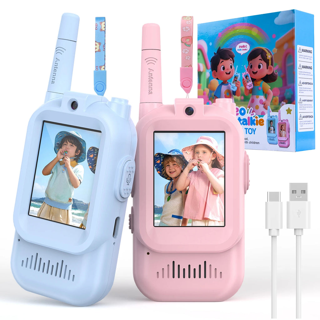 Kids Video Walkie Talkies with Screen – 2-Way Radio Toy with Voice Changer for Ages 3+