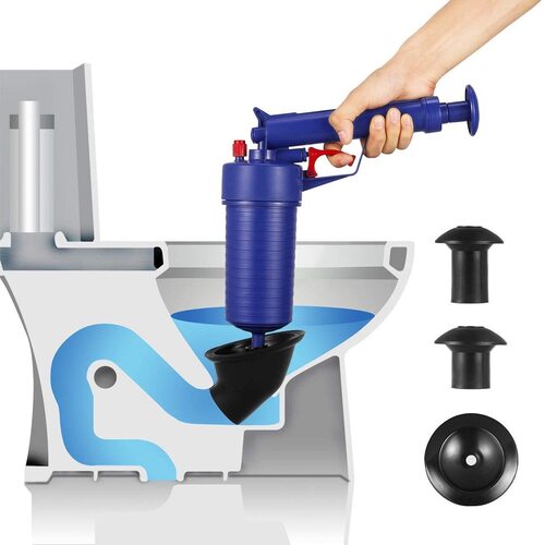 High-Pressure Drain Blaster | Air Powered Drain Unclogger | 4 Sucker Heads