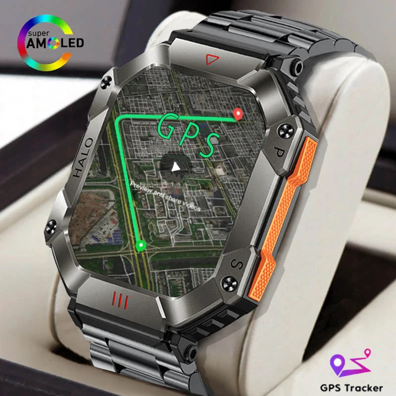 Rugged Military Smartwatch for Men – IP67 Waterproof | Fitness Tracker | Bluetooth Calls | AI Voice | 6 Styles