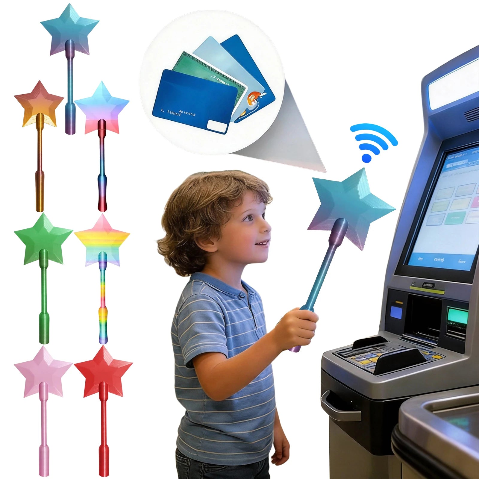 3D Printed NFC Magic Wand – Tap-to-Pay Contactless Card Holder for Theme Parks, Travel & Gifts