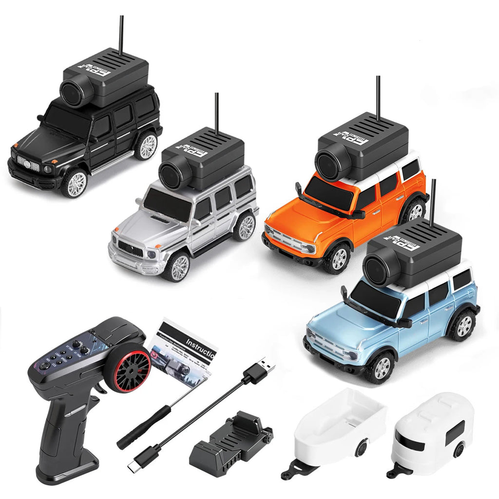 Mini RC Car with FPV Camera – 1:64 Scale, 720P WiFi, 3 Speed Modes, 4 Colors