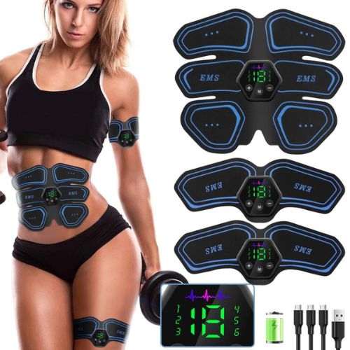 EMS Muscle Electrostimulator – ABS Toning Belt | 15 Min/Day | Wearable Body Trainer for Abs, Arms & Legs