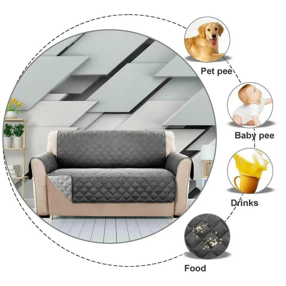 Waterproof Quilted Sofa Cover – Pet & Kid-Proof Couch Slipcover for 1, 2 & 3 Seat Sofas