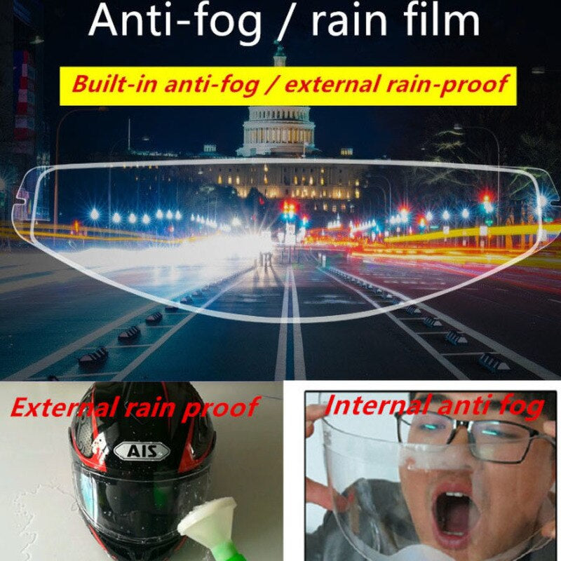 Motorcycle Helmet Visor Film – Anti-Fog & Rainproof | Universal Fit | Clear Vision in Any Weather