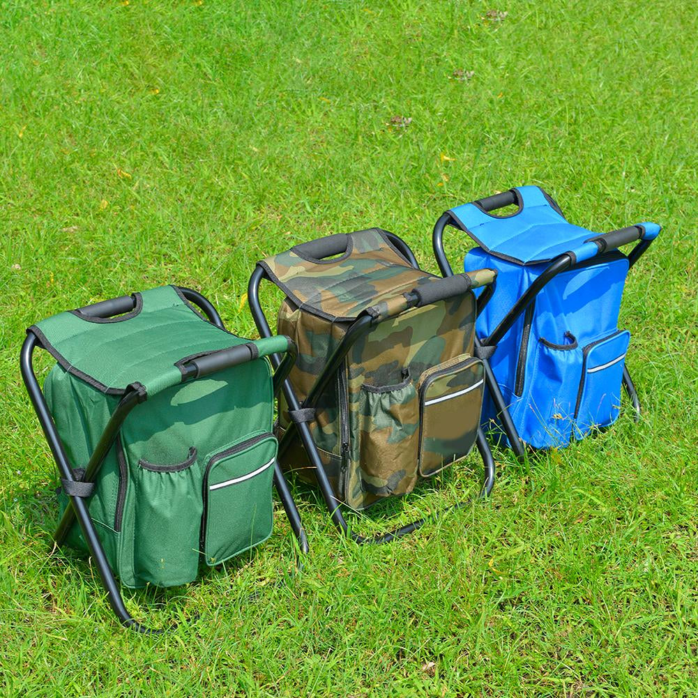 3-in-1 Backpack Chair Cooler | Folding Camping Seat with Insulated Cooler Bag