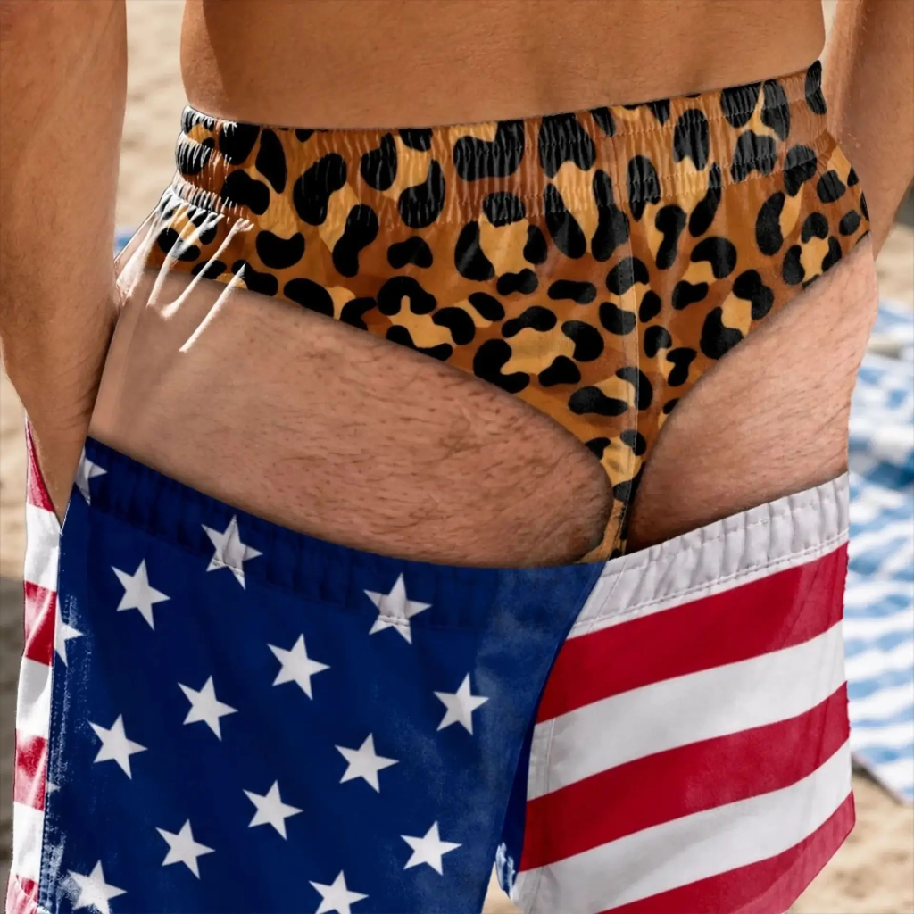 Funny Patriotic Men's Swim Trunks