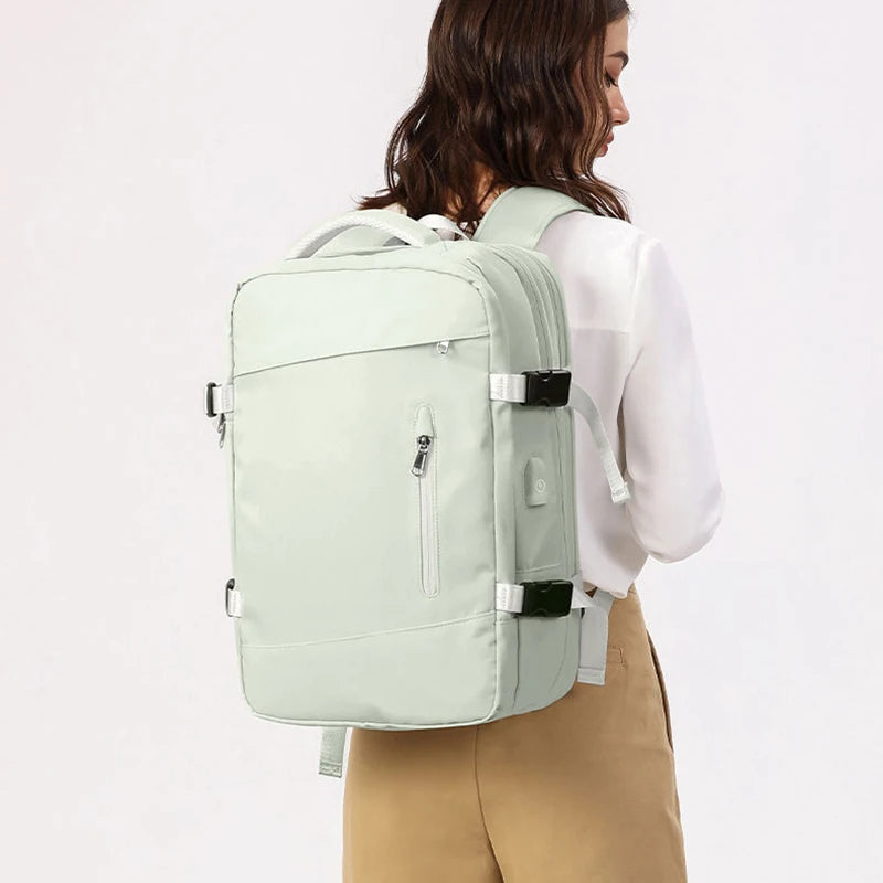 Expandable Travel Backpack – USB Charging Port | Laptop Compartment | Unisex | 8 Colors | Carry-On Friendly