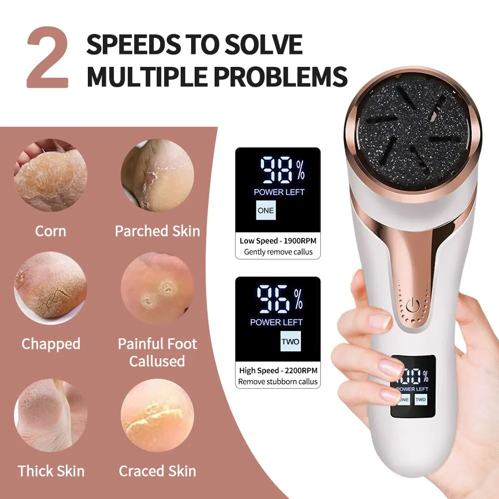 Electric Foot Callus Remover – Rechargeable Electronic Foot File | Dead Skin Remover | Salon-Quality Pedicure | 3 Colors