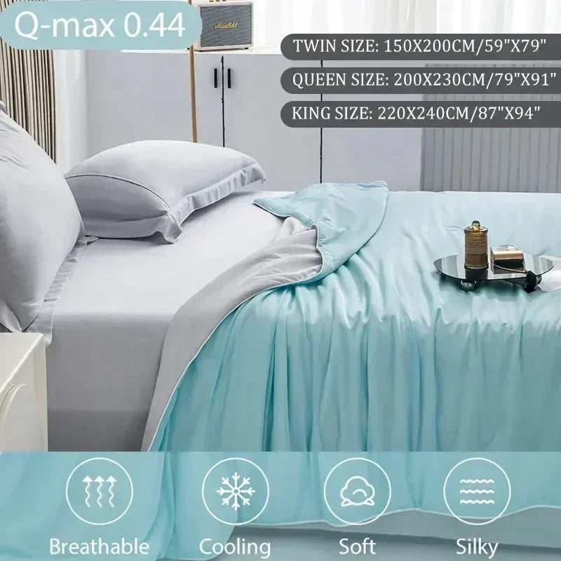 Summer Cooling Blanket – Double-Sided Cool-Touch | Moisture-Wicking | Hypoallergenic | Twin & Queen