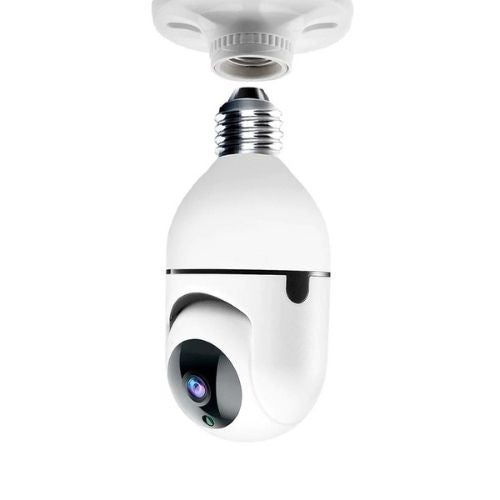Light Bulb Security Camera | 4MP HD | 355° Motion Tracking | WiFi | Alexa & Google
