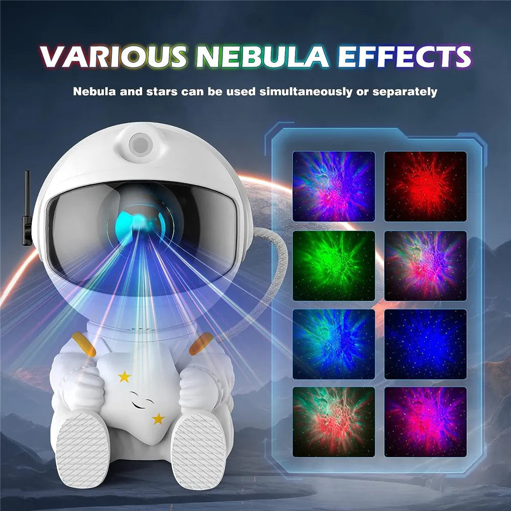 Astronaut Star Projector Galaxy Night Light – LED Nebula Lamp | Kids Bedroom Decor | Gift | 4 Colors