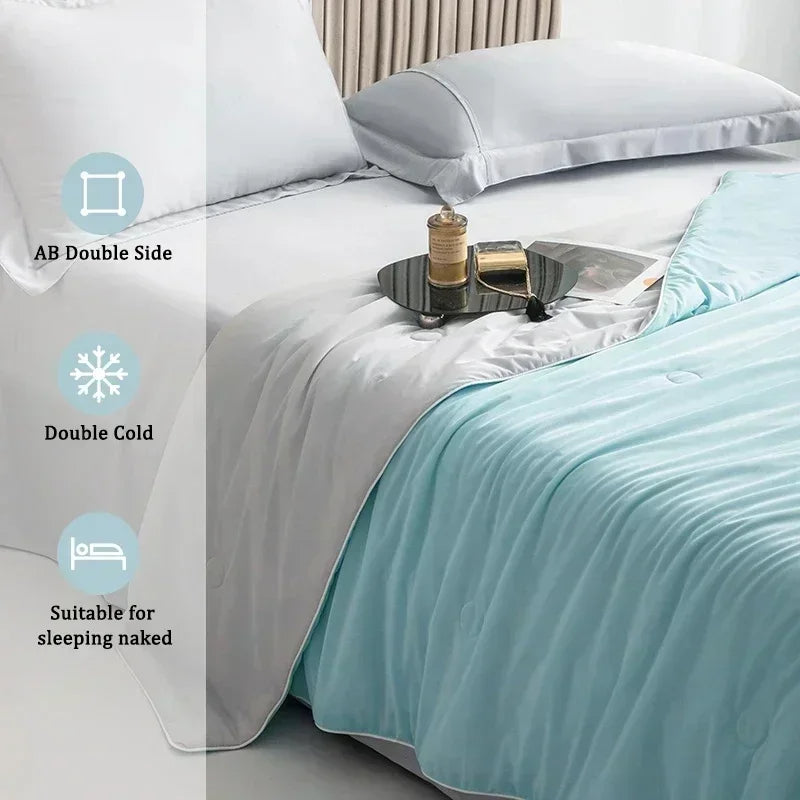 Summer Cooling Blanket – Double-Sided Cool-Touch | Moisture-Wicking | Hypoallergenic | Twin & Queen