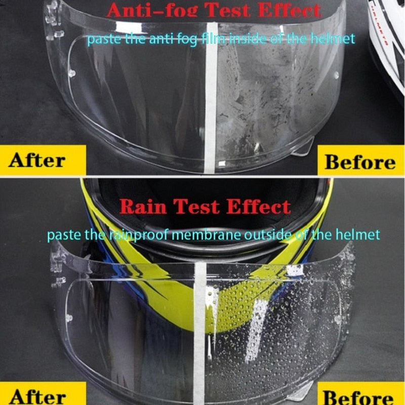 Motorcycle Helmet Visor Film – Anti-Fog & Rainproof | Universal Fit | Clear Vision in Any Weather