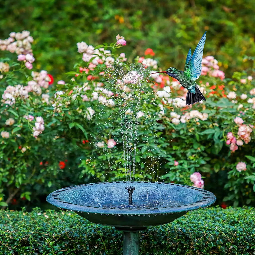 Solar Powered Water Fountain Pump – 6 Nozzles, No Batteries, 50-70cm Spray