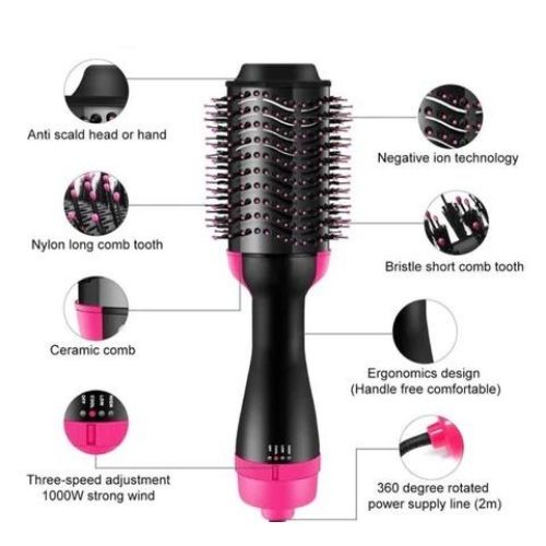 4-in-1 Hair Dryer Brush – Blow Dry, Straighten, Curl & Volumize