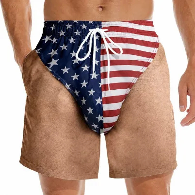 Funny Patriotic Men's Swim Trunks