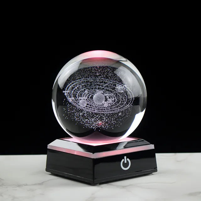 3D Galaxy Crystal Ball – Solar System Decor