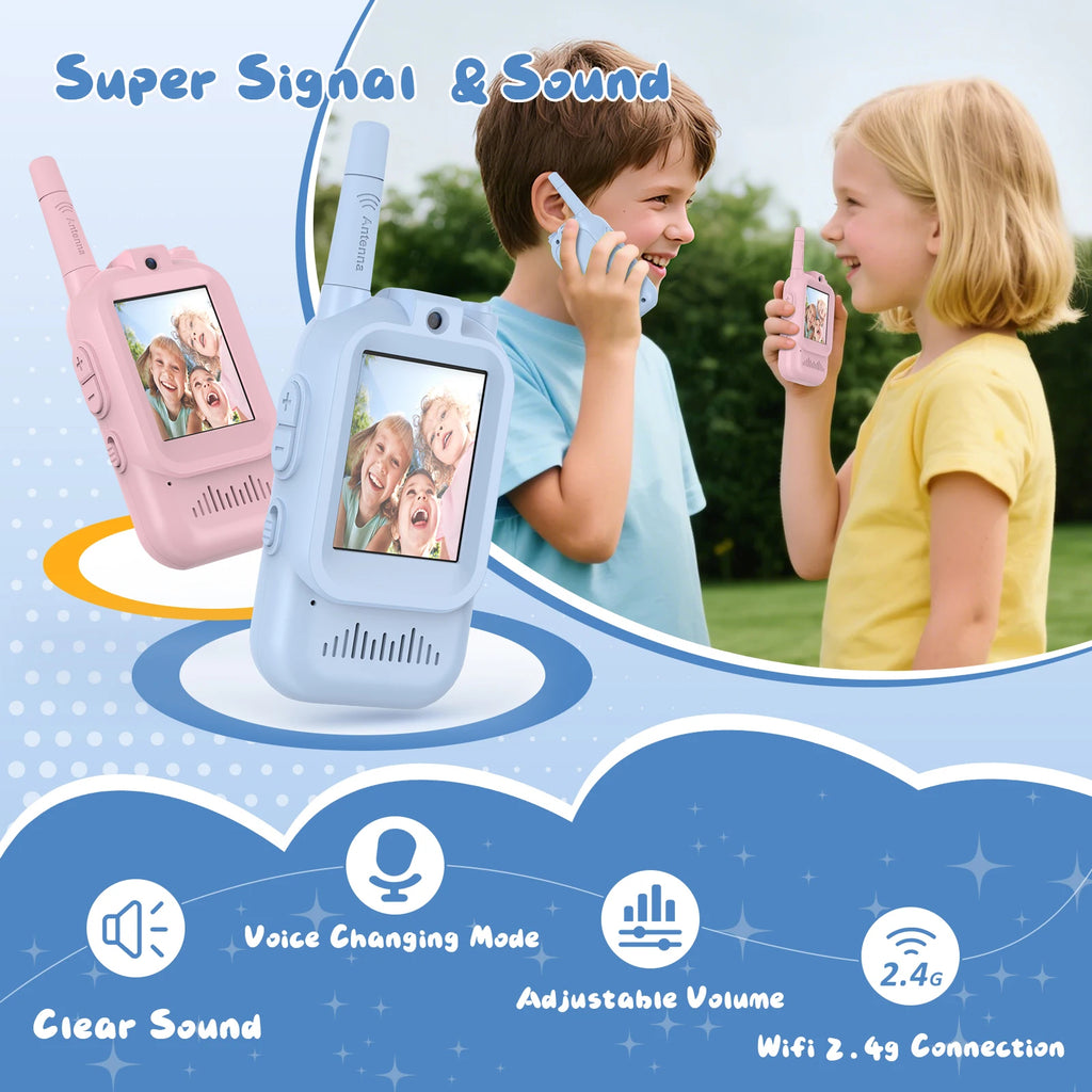 Kids Video Walkie Talkies with Screen – 2-Way Radio Toy with Voice Changer for Ages 3+