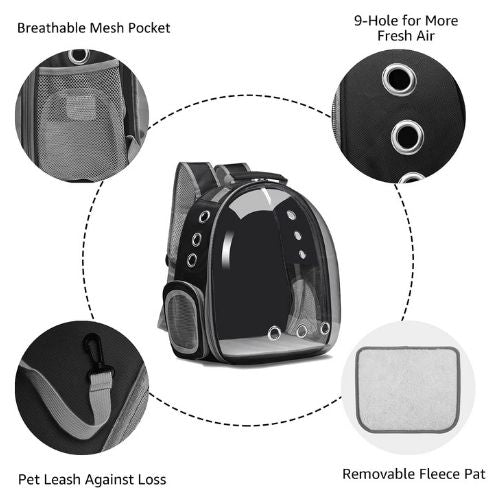 Transparent Capsule Cat Carrier Backpack – Breathable, Durable & Stylish | 8 Colors | Travel Pet Bag