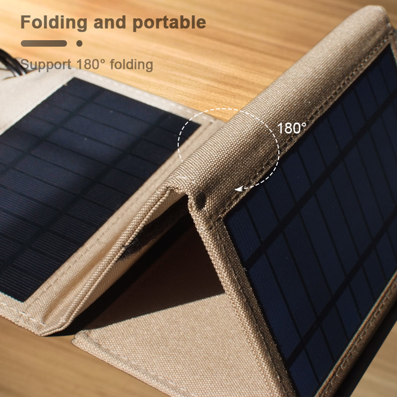 Foldable Portable Solar Panel – 10W, Dual USB | Waterproof | For Phones & Power Banks | Camping & Travel