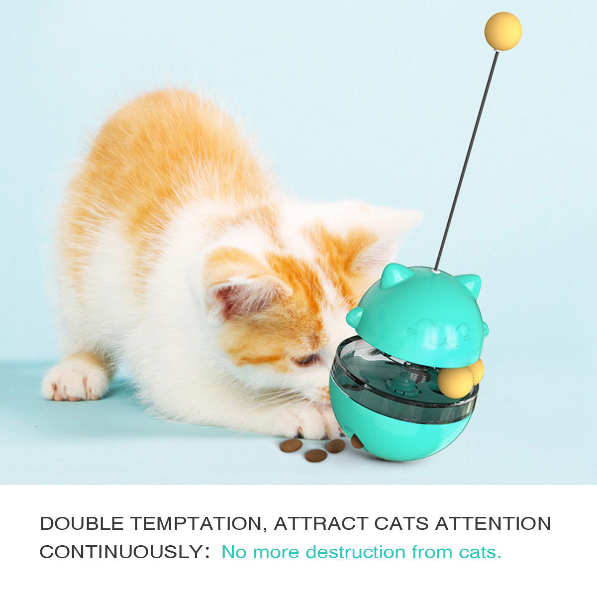 Interactive Cat IQ Treat Ball – Self-Play Food Dispenser Toy | Stimulates Mind & Reduces Boredom | 4 Colors