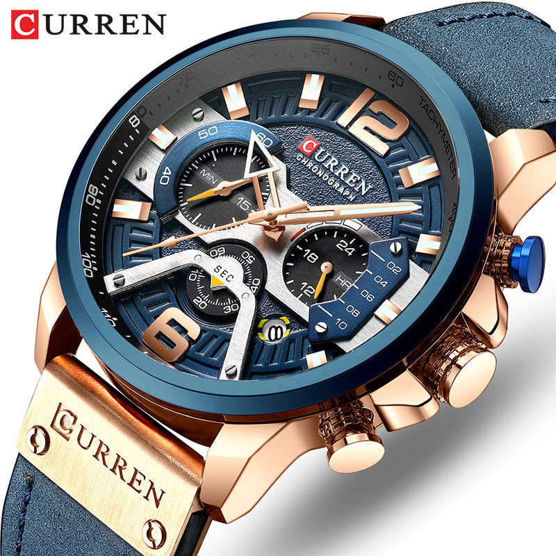 CURREN Men's Chronograph Watch – Luxury Style | Stainless Steel | Gift Box Included | 5 Color Options