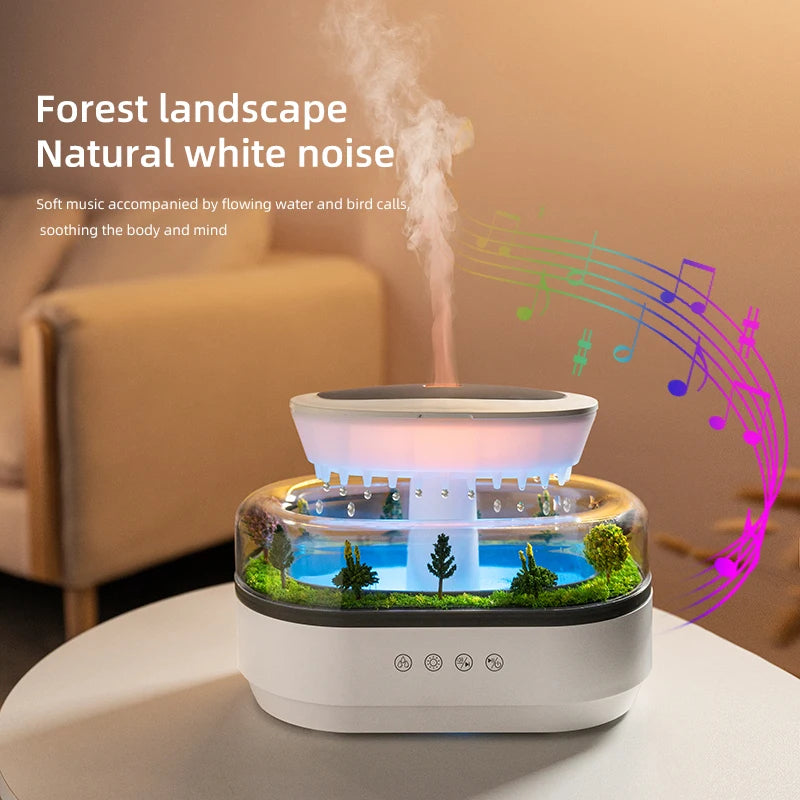 Rain Cloud Aroma Diffuser – Ultrasonic Essential Oil Diffuser | 7 Night Light Colors | Air Humidifier | Water Drip Design