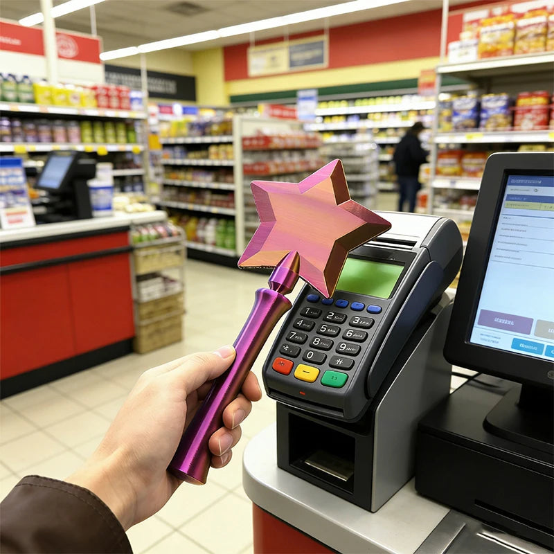3D Printed NFC Magic Wand – Tap-to-Pay Contactless Card Holder for Theme Parks, Travel & Gifts