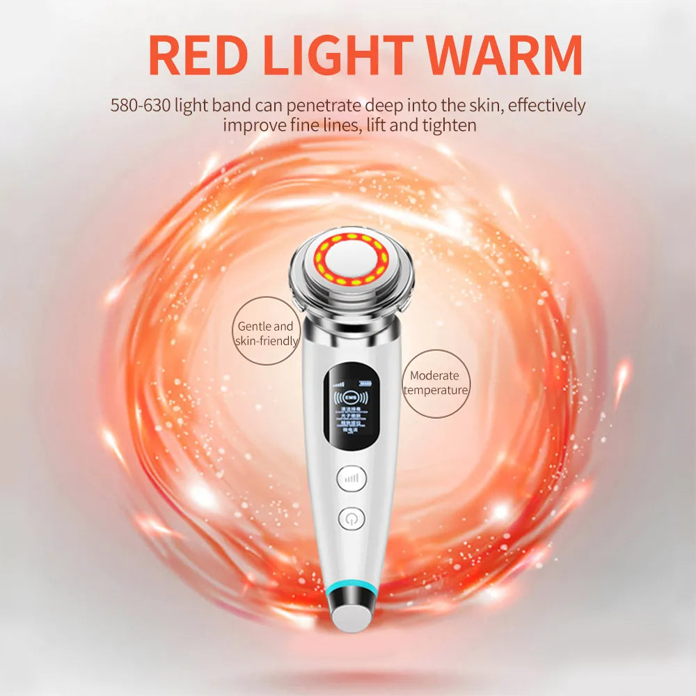 Multifunctional EMS Skin Tightening & Rejuvenation Kit – Red & Blue Light Therapy | Eye Massager | Micro-Current | 5-in-1