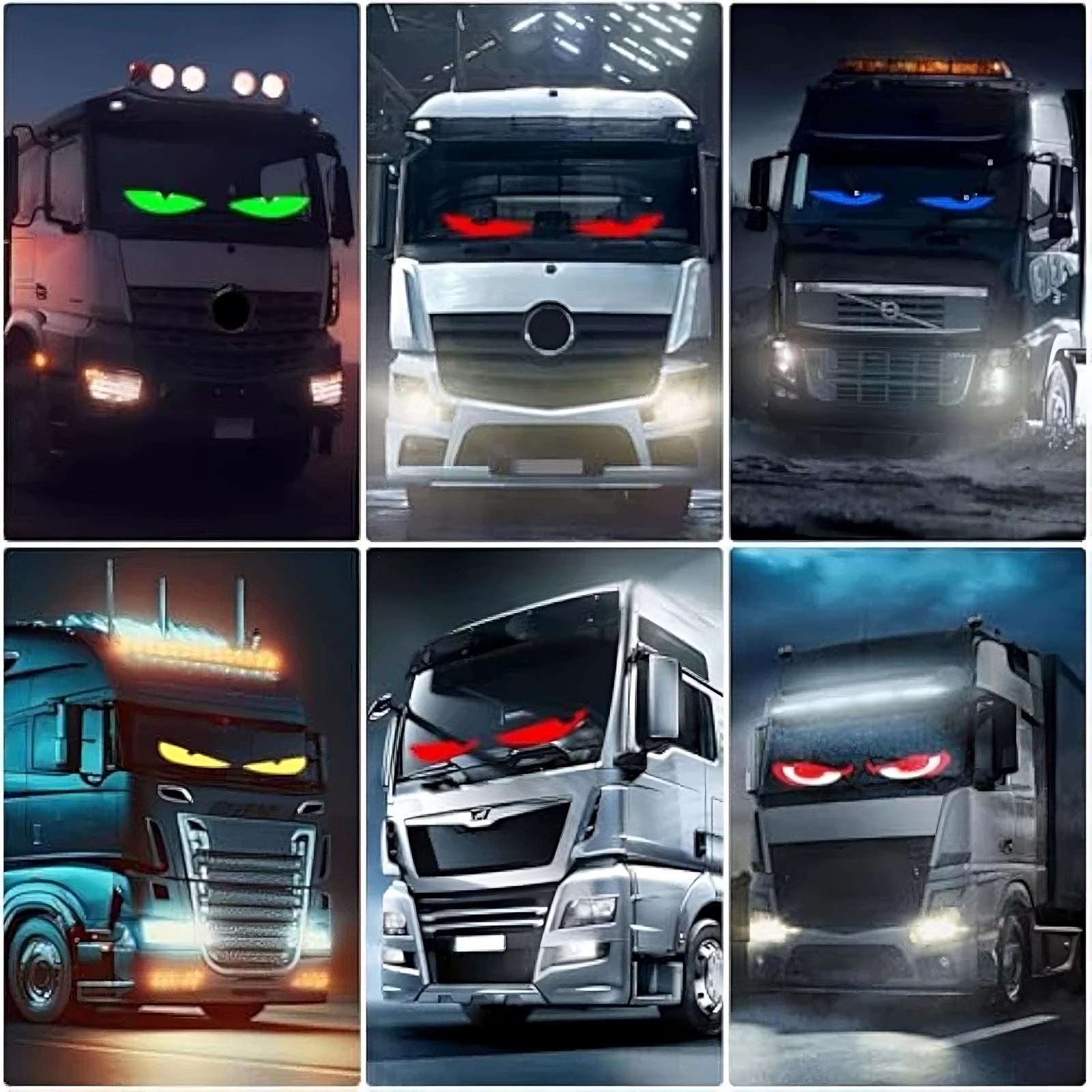 Dynamic Big Eye LED Windshield Display | App-Controlled Animated Car Lights